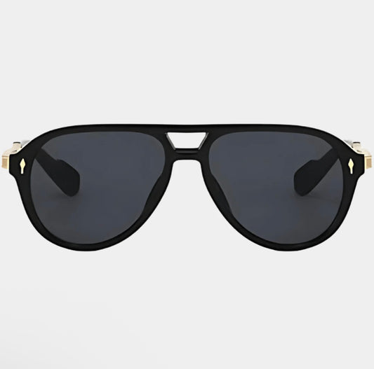 NEW VZN Frames Sainte Maxi | Onyx Black Round Aviator Sunglasses