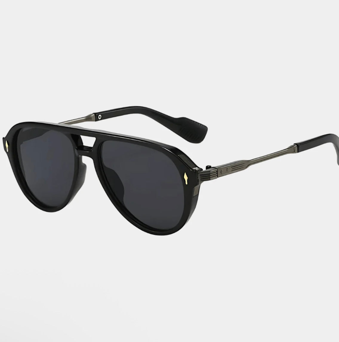 NEW VZN Frames Sainte Maxi | Onyx Black Round Aviator Sunglasses