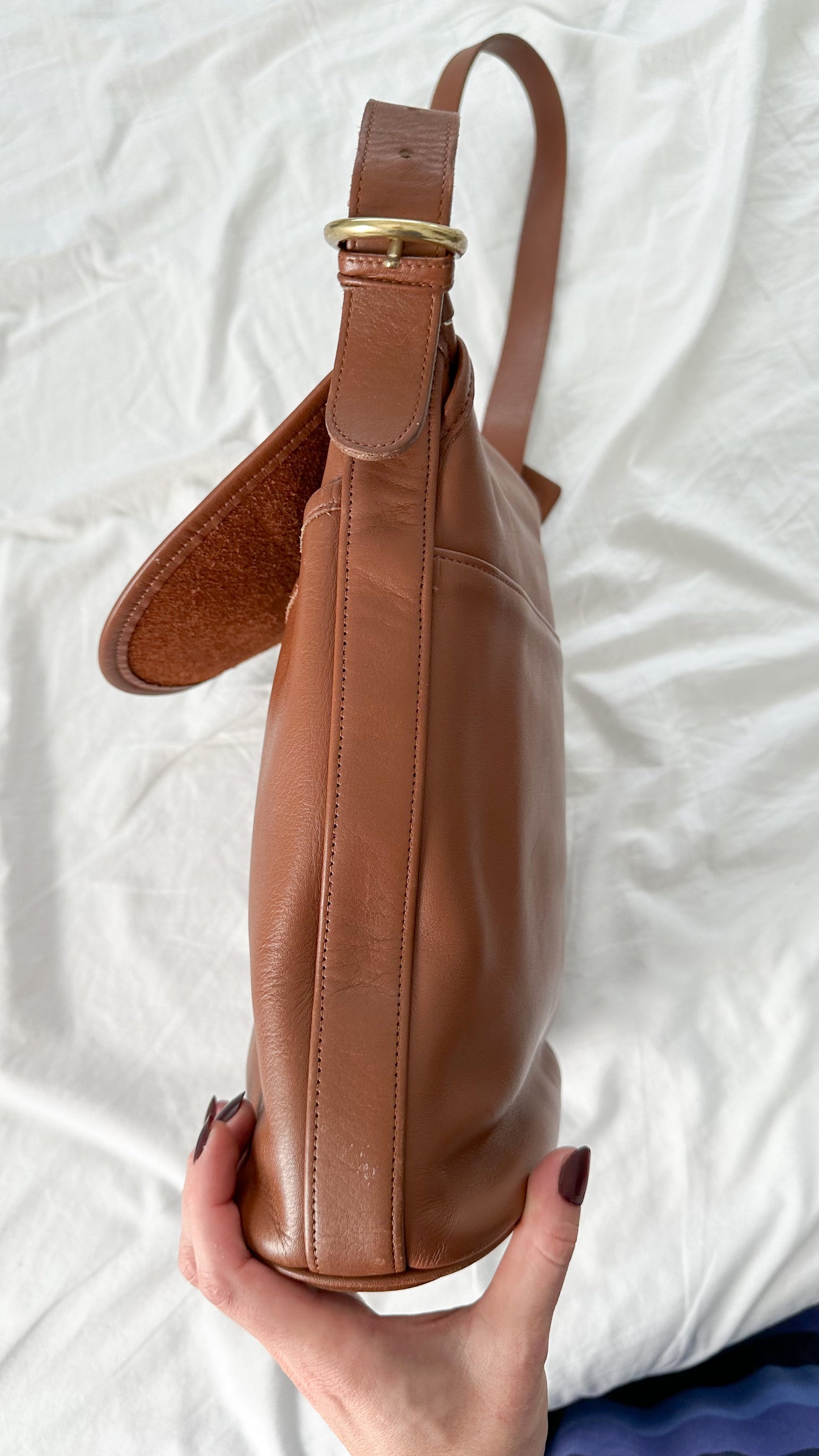 Vintage 90s Coach Whitney Bag in British Tan Leather Shoulder Purse # 4115