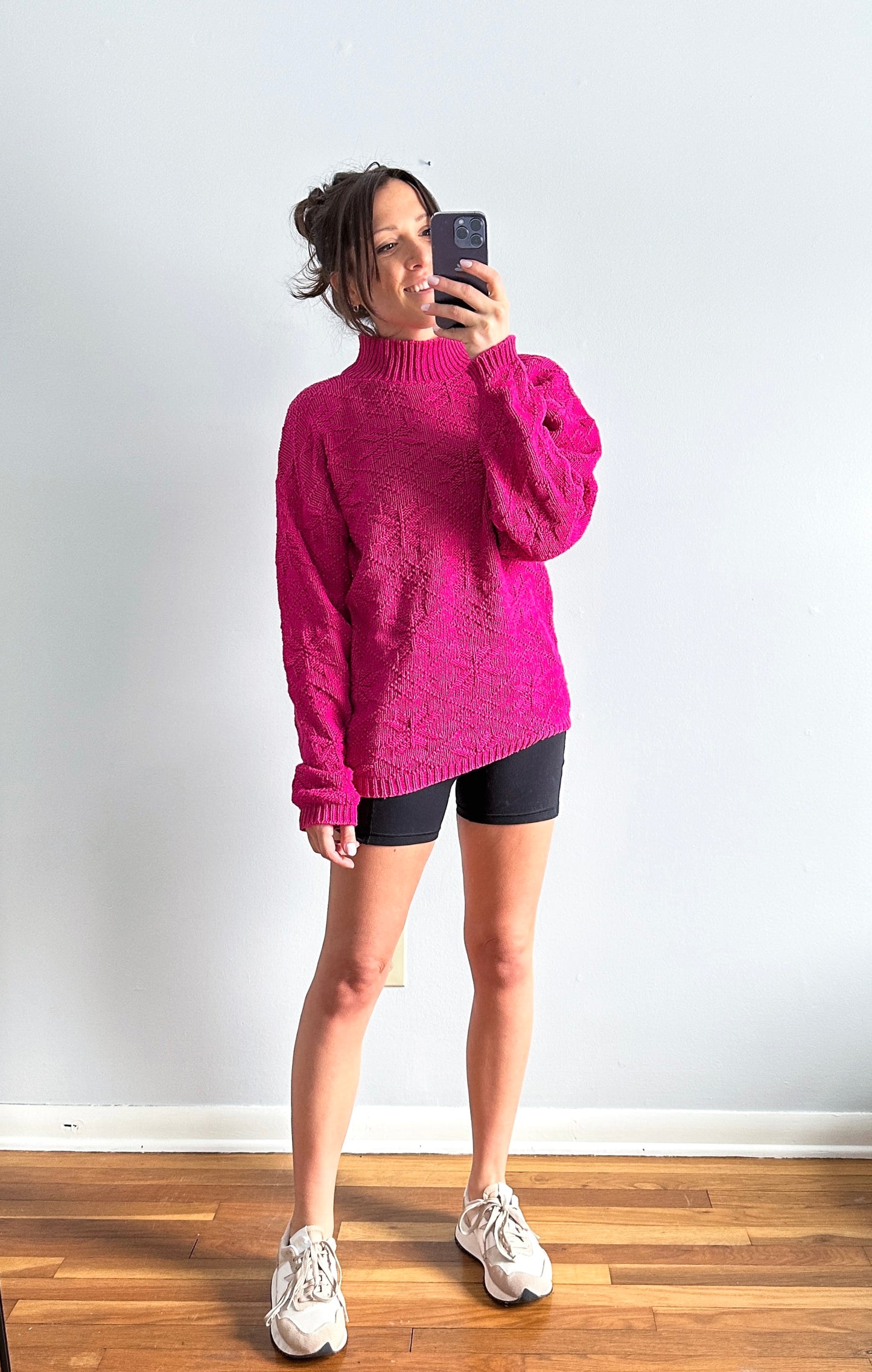Vintage 90s United States Sweaters 100% Cotton USA Pink Knit Sweater (L)