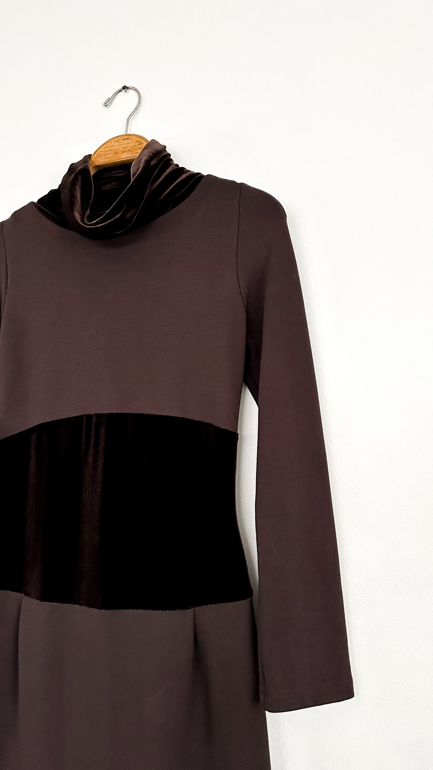 Bigoschi Brown Ponte & Velvet Dress (M)