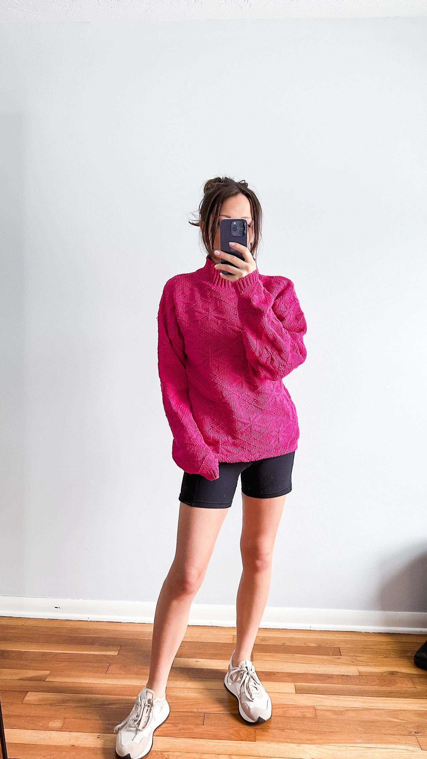 Vintage 90s United States Sweaters 100% Cotton USA Pink Knit Sweater (L)
