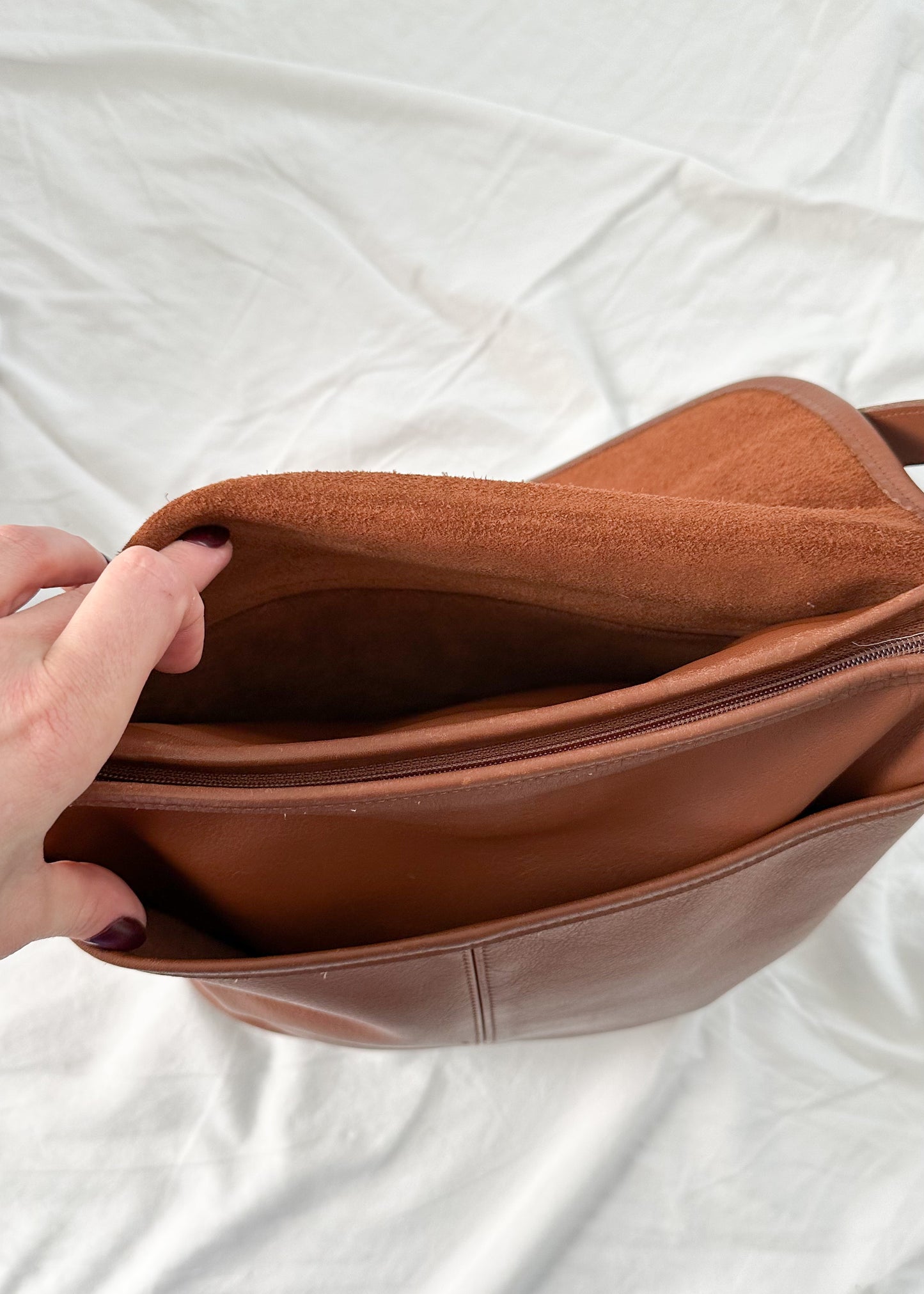 Vintage 90s Coach Whitney Bag in British Tan Leather Shoulder Purse # 4115