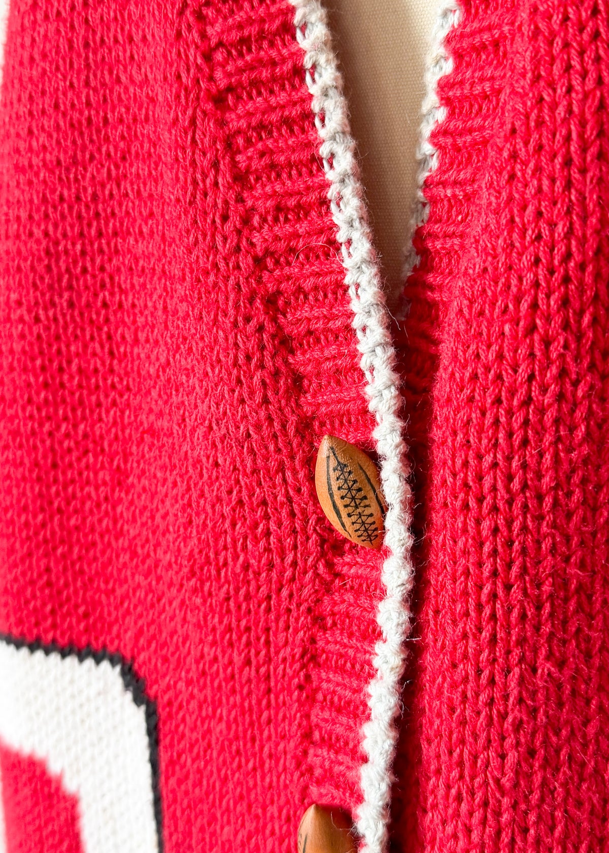RARE Vintage 90s Belle Pointe Ohio State University Football Sloopy Knit Cardigan