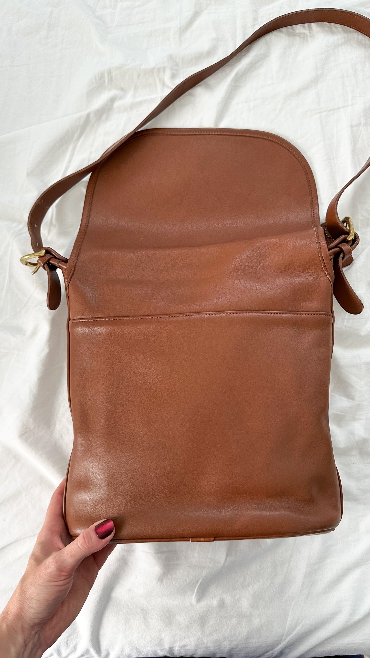 Vintage 90s Coach Whitney Bag in British Tan Leather Shoulder Purse # 4115