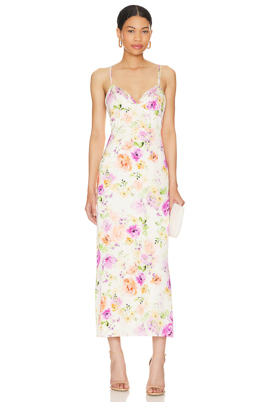 Favorite Daughter The Rosemary Maxi Slip Dress in Oahu Floral Print