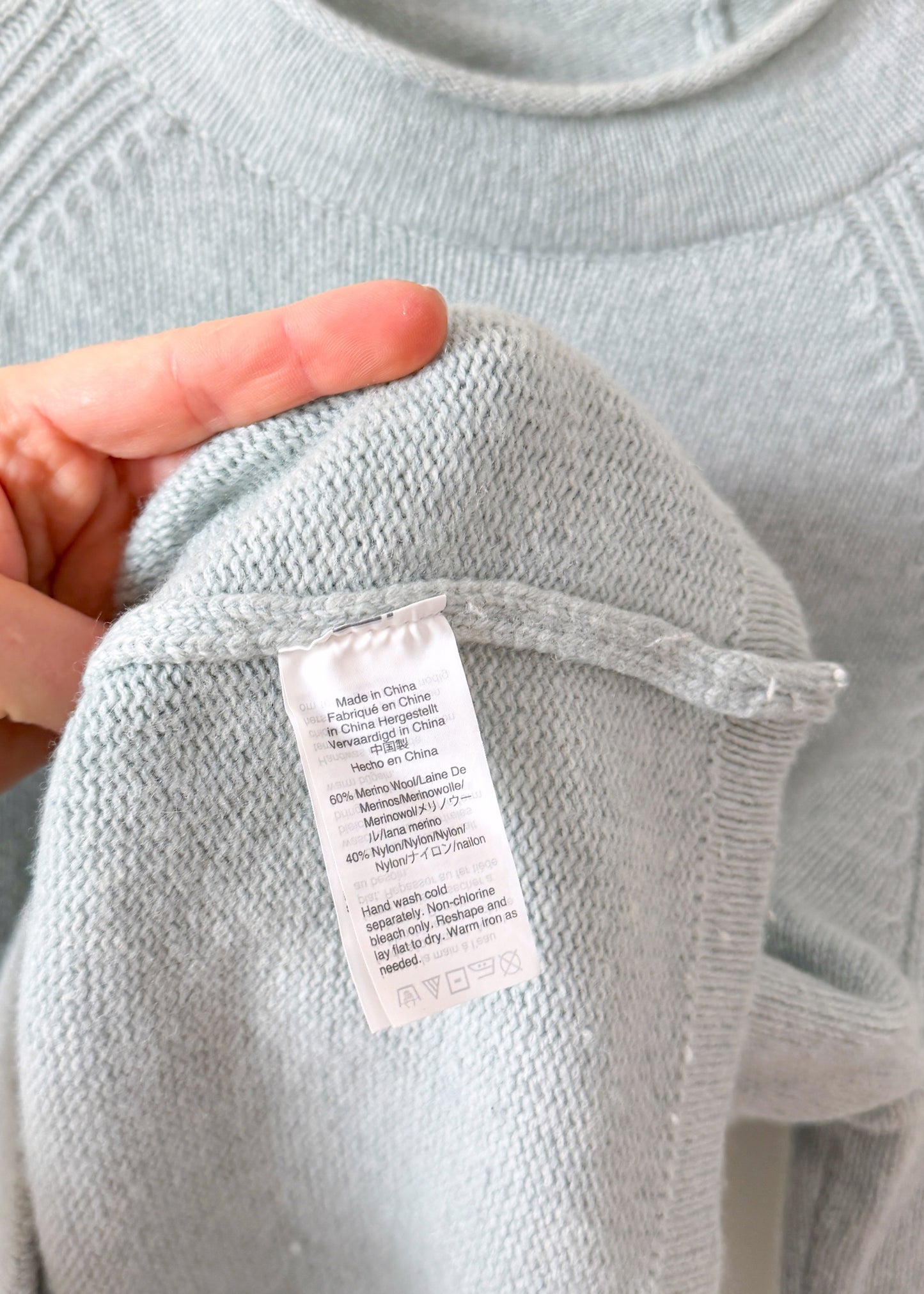 J.Crew Women's 1988 Rollneck™ Sweater Merino Wool Light Powder Blue Knit (S)