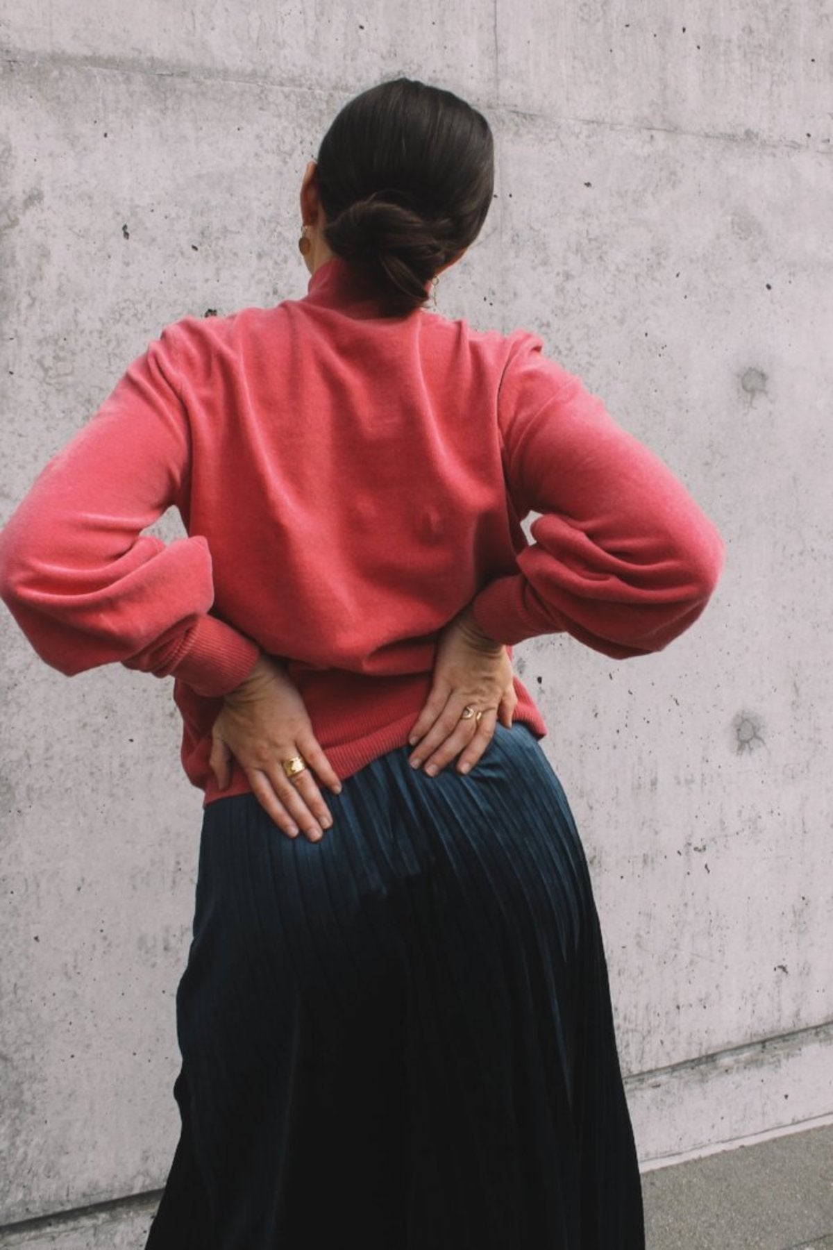 Just Female Adelet Knit Mock Neck Sweater in Rose Pink (M)