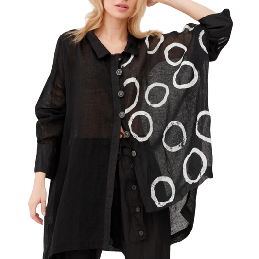 Mara Gibbucci Black Red Plaid Contrast Linen Button Jacket (L)