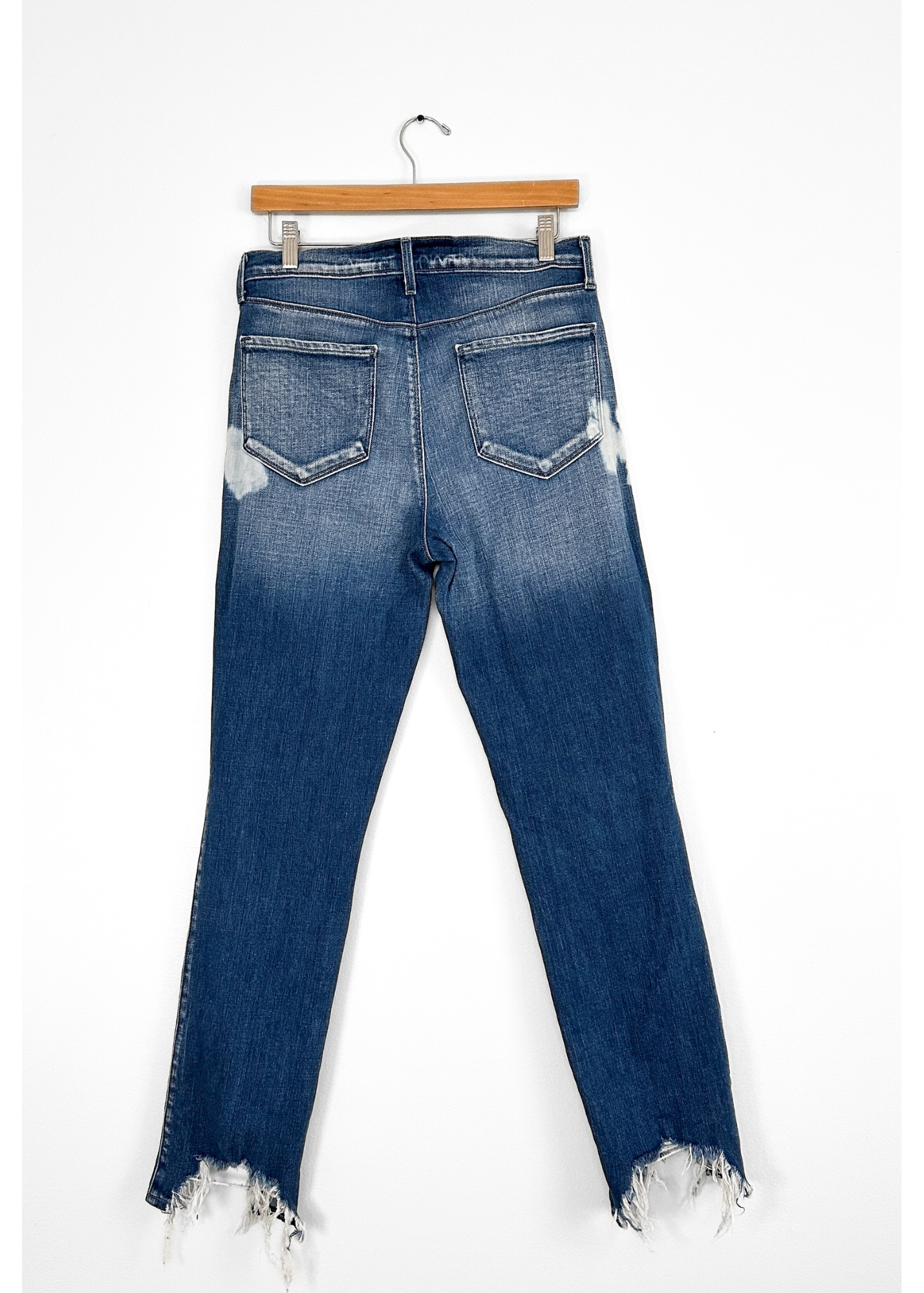 L’agence Harmon Bleach Detail High Rise Straight Leg Jeans in Montana Destruct Hem (28 or 6)