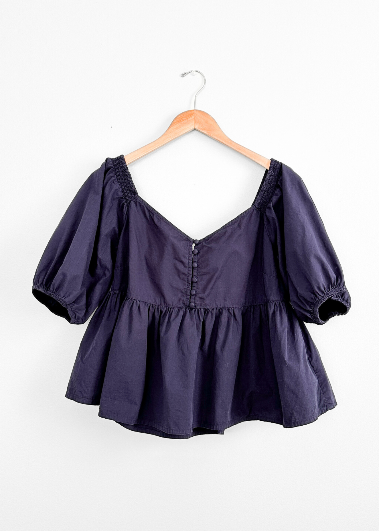Free People Veronica Top in Navy Blue (M)