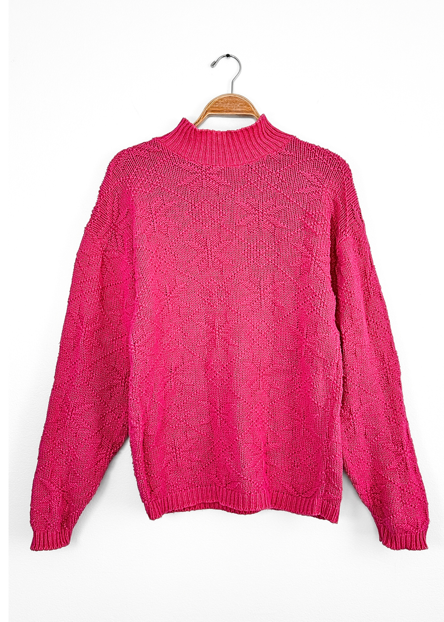 Vintage 90s United States Sweaters 100% Cotton USA Pink Knit Sweater (L)