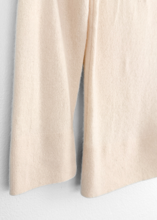 Anne Klein Cream 100% Cashmere Knit Top (S)