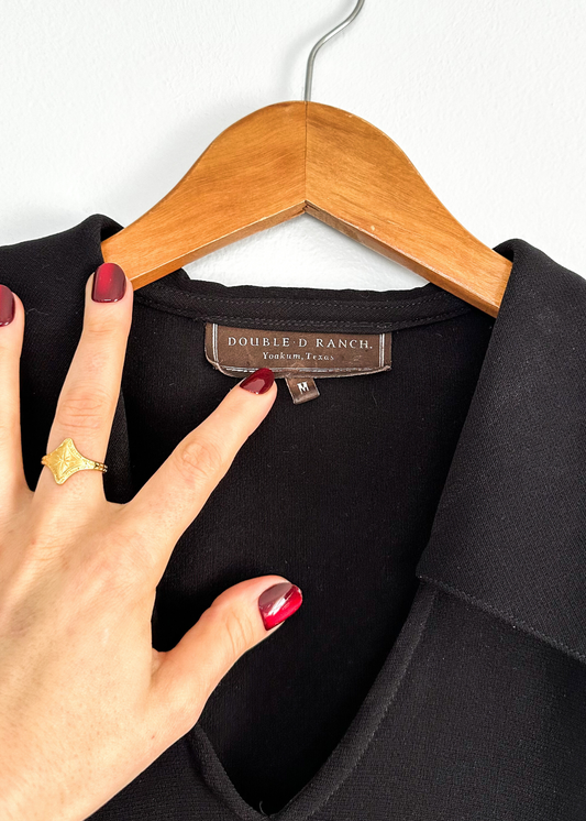 Double D Ranch Black Collared Top (M)