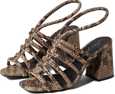 NEW Free People Colette Cinched Cage Heel in Python (39 or 8.5/9)