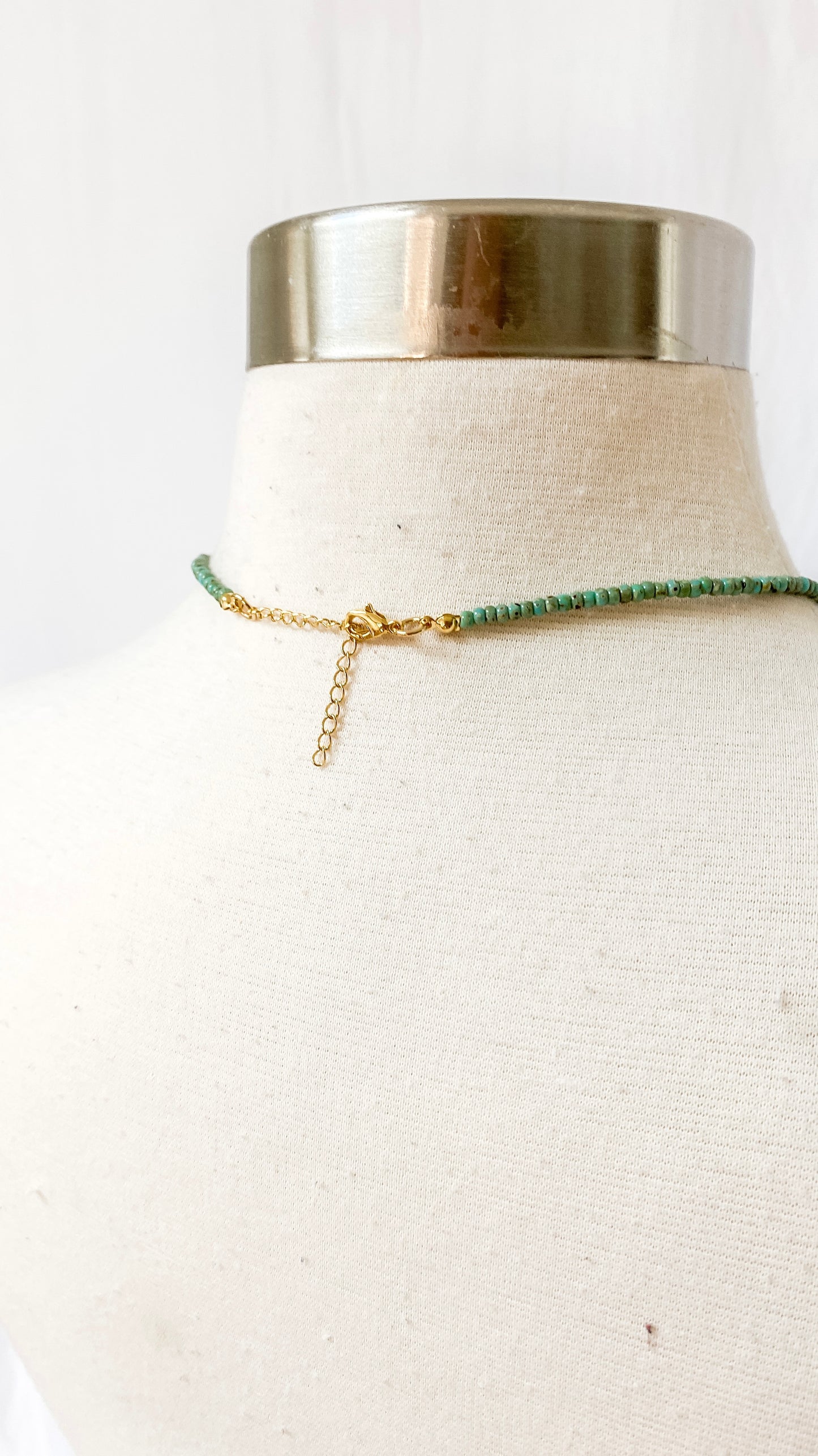 Teardrop Stone & Bead Handmade Necklace