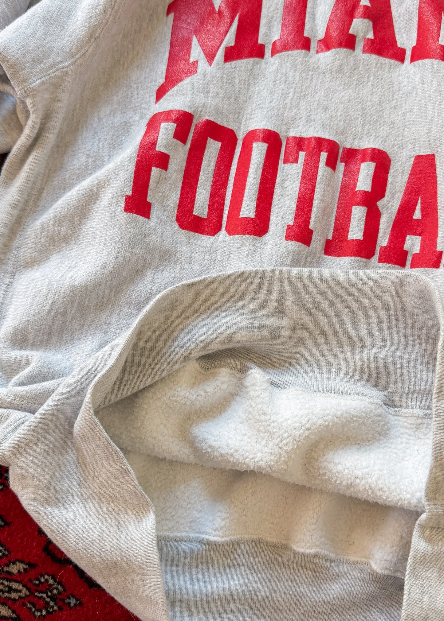Vintage 90s Champion Reverse Weave Miami Football Sweatshirt Gray XXL USA