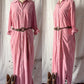 Vintage 90s Eddie Bauer Red Chambray Maxi Shirt Dress (L)