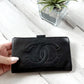 Vintage 2003 Chanel Black Lambskin Leather Bi-Fold Large Wallet