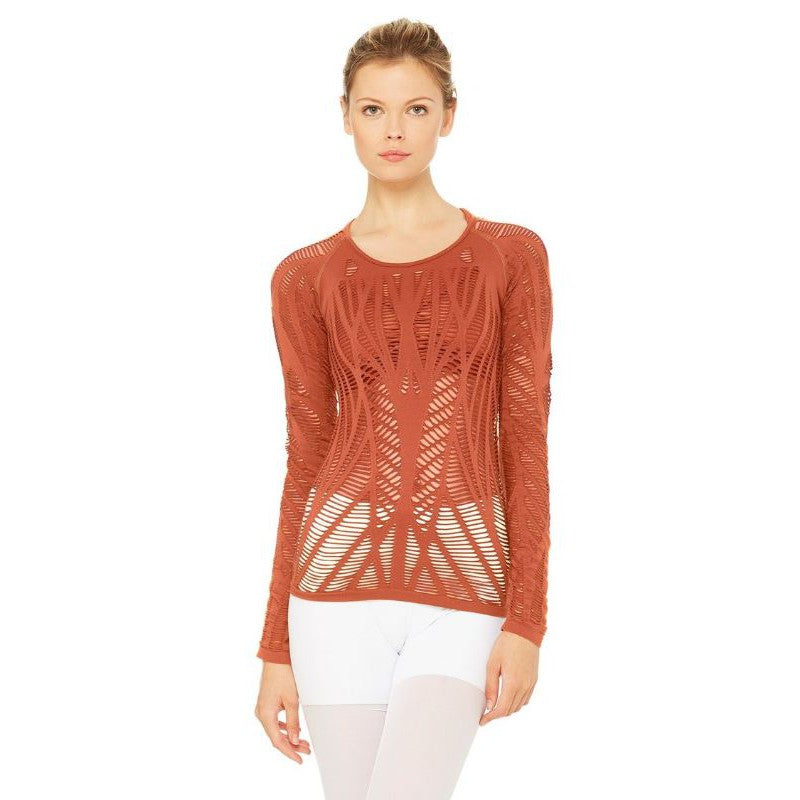 Alo Yoga Wanderer Top in Burnt Orange (M)