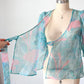 NEW Selkie Cloud 9 Blue & Pink Champagne Mod Print Wrap Top (S)