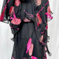 Vintage Russell Trusso Black Silk Embellished Tiered Dress (L/XL)