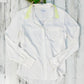 Equipment Femme Cream Silk Button Down with Chartreuse Lace Collar (S)