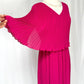 Vintage Chisholm Halle Magenta Dark Pink Pleated Cape Top Dress (M)