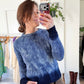 Altuzarra Blue Navy Hand Dyed 100% Silk Ribbon Knit Top (XS/S)