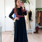 Vintage 60s 70s Zanie London Black & Floral Wrap Maxi Dress (vintage EU 36 or 2/4)