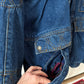 Vintage 90s In Crowd Denim Ski Jacket Southwestern Lined Oversized Coat