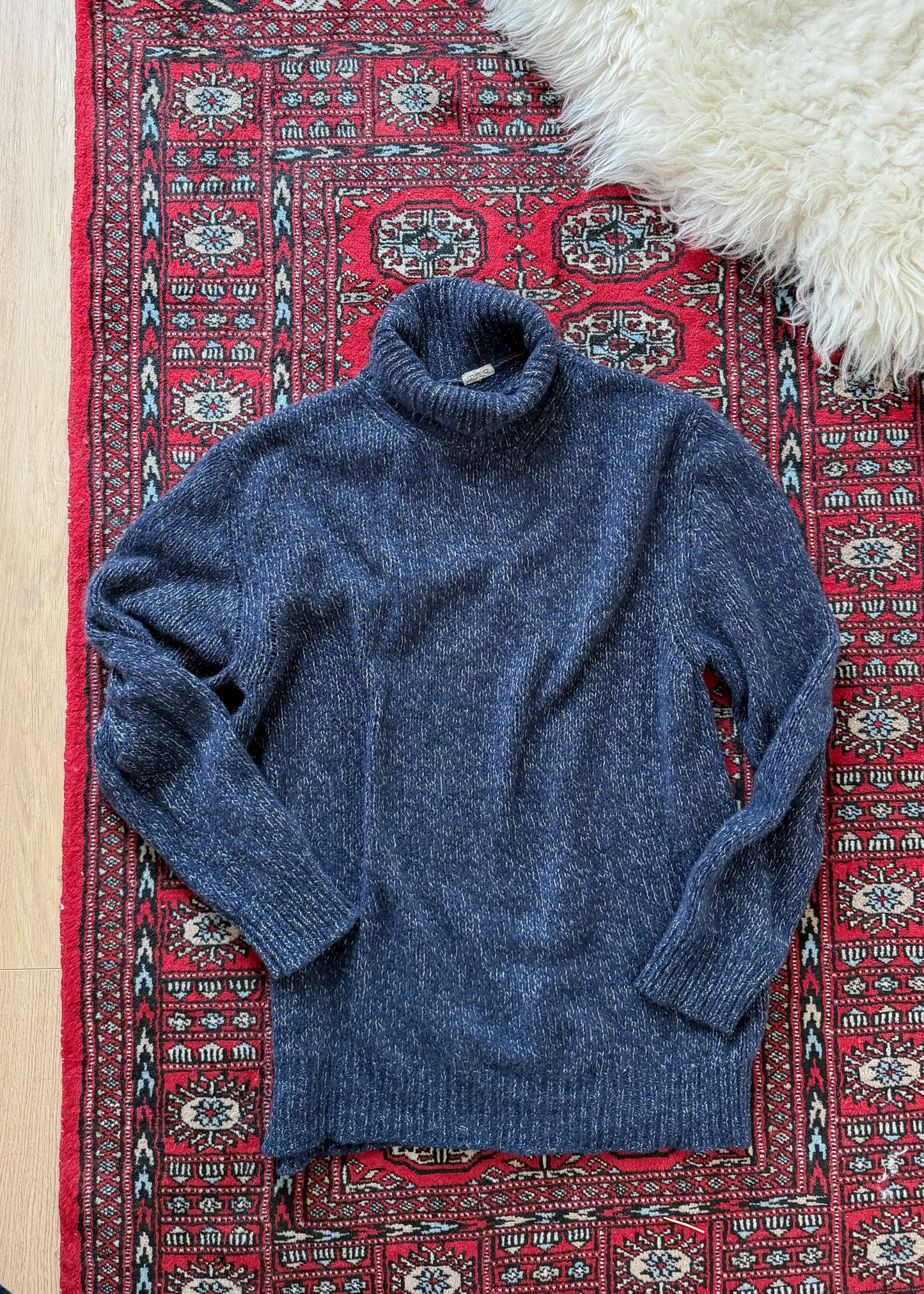 Malo Cashmere Navy Blue Men's Turtleneck Sweater (2X or 54)