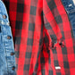 Vintage 1983 Levi’s Denim Buffalo Plaid Lined Trucker Vest (M)