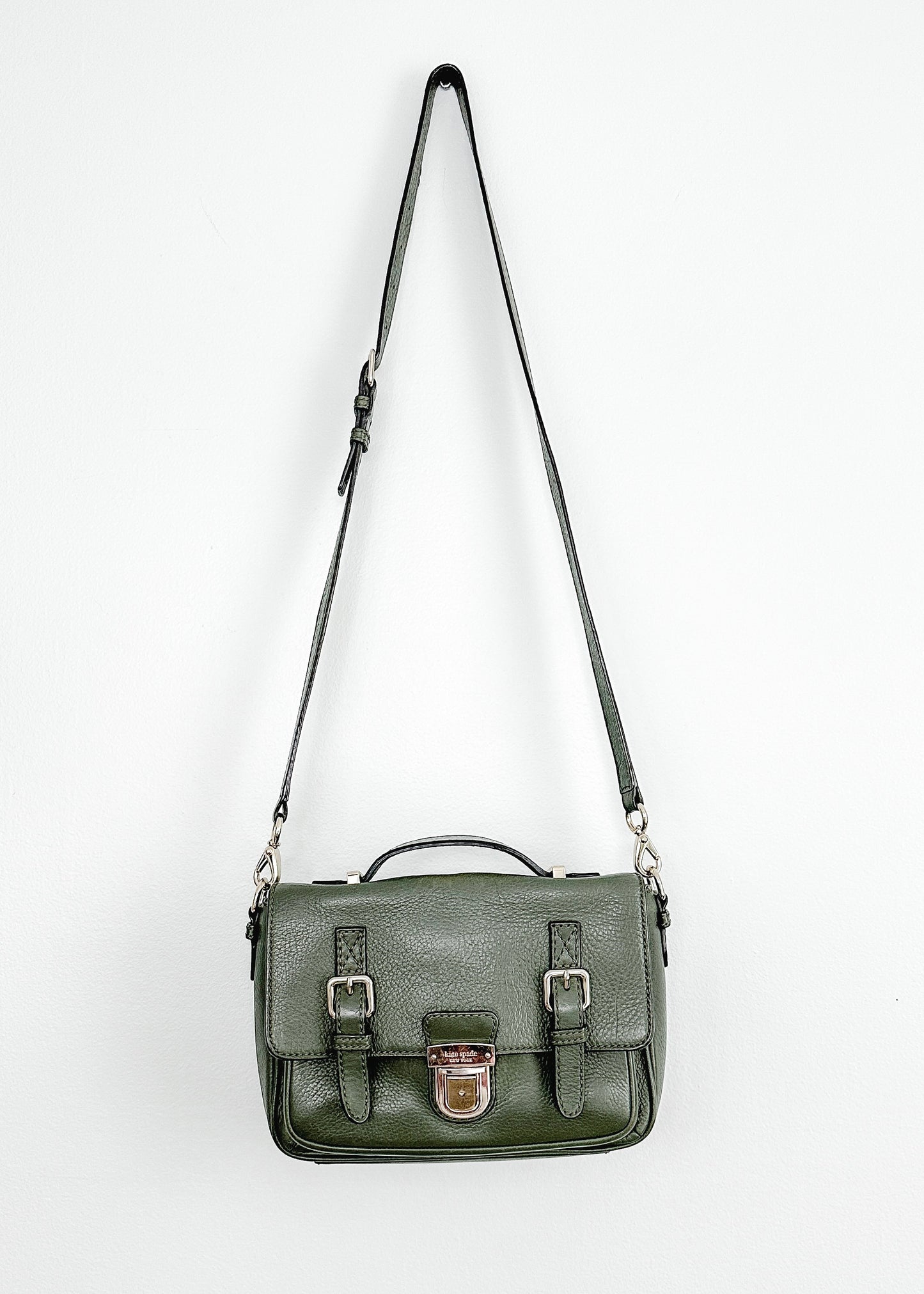 Kate Spade Lola Avenue Lia Dark Green Loden Satchel Purse