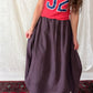 KL Playwear Brown 100% Linen Balloon Maxi Skirt (one size)