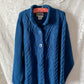 Vintage Aran Crafts Ireland Teal Blue Wool Cable Knit Cardigan Jacket (L)