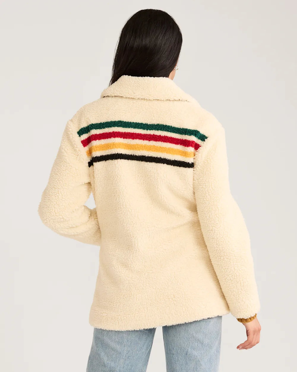 Pendleton Glacier Sunset Stripe Sherpa Fleece Coat (S)