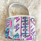 Emilio Pucci by Jana 1960s RARE Abstract Silk and Leather Top Handle Purse