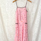 Vintage 1980s Jack Mulqueen Pink Silk Abstract Print Dress (6)