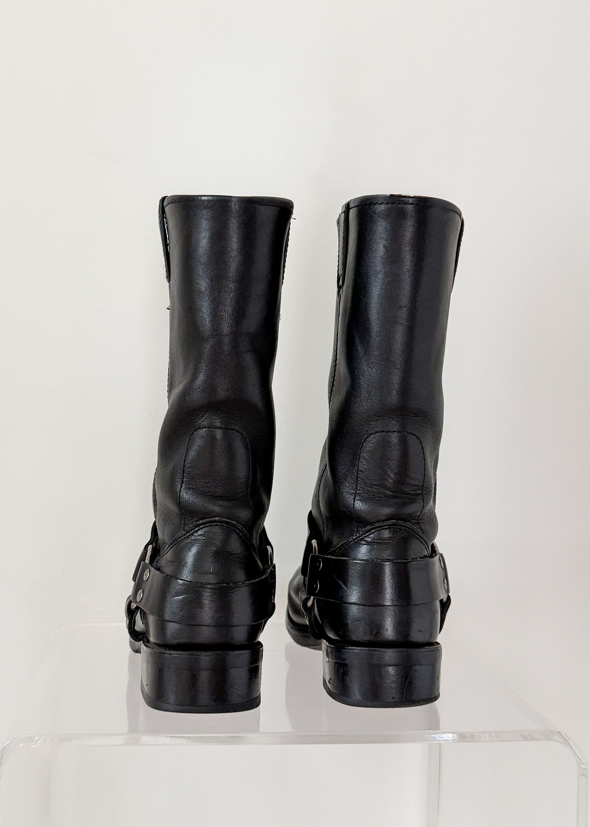 Harley-Davidson Black Leather Harness Motorcycle Biker Boots (men’s 9 US)