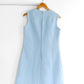 Vintage 60s Fritzi of California Baby Blue Mod Textured A-Line Dress