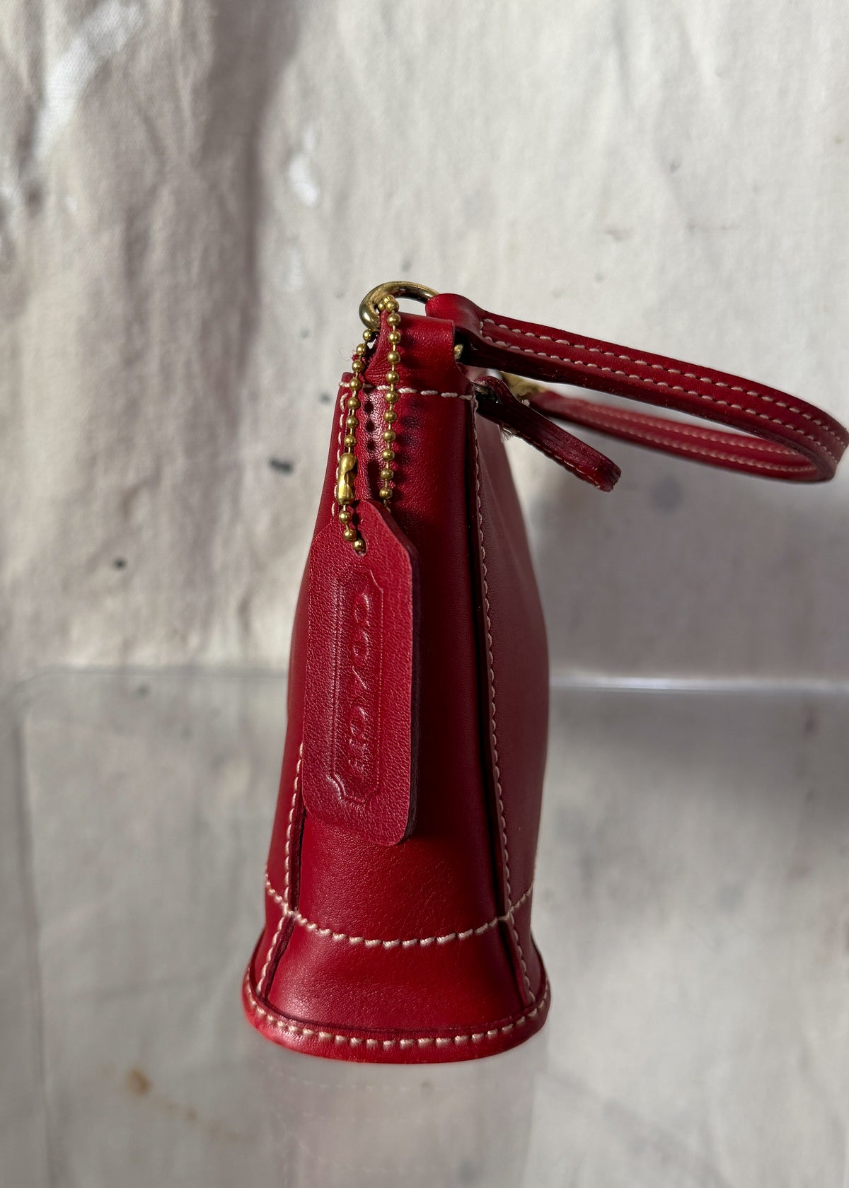 Vintage Coach Red Leather Bleeker Demi Purse # 9311