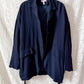 Hannoh Wessel Navy Blue Wool Blend Blazer Jacket with Ribbon Waist (38 F or M)