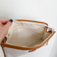 Vintage 80s Celine White & Brown Leather Pouch Clutch Purse