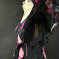 Vintage Russell Trusso Black Silk Embellished Tiered Dress (L/XL)