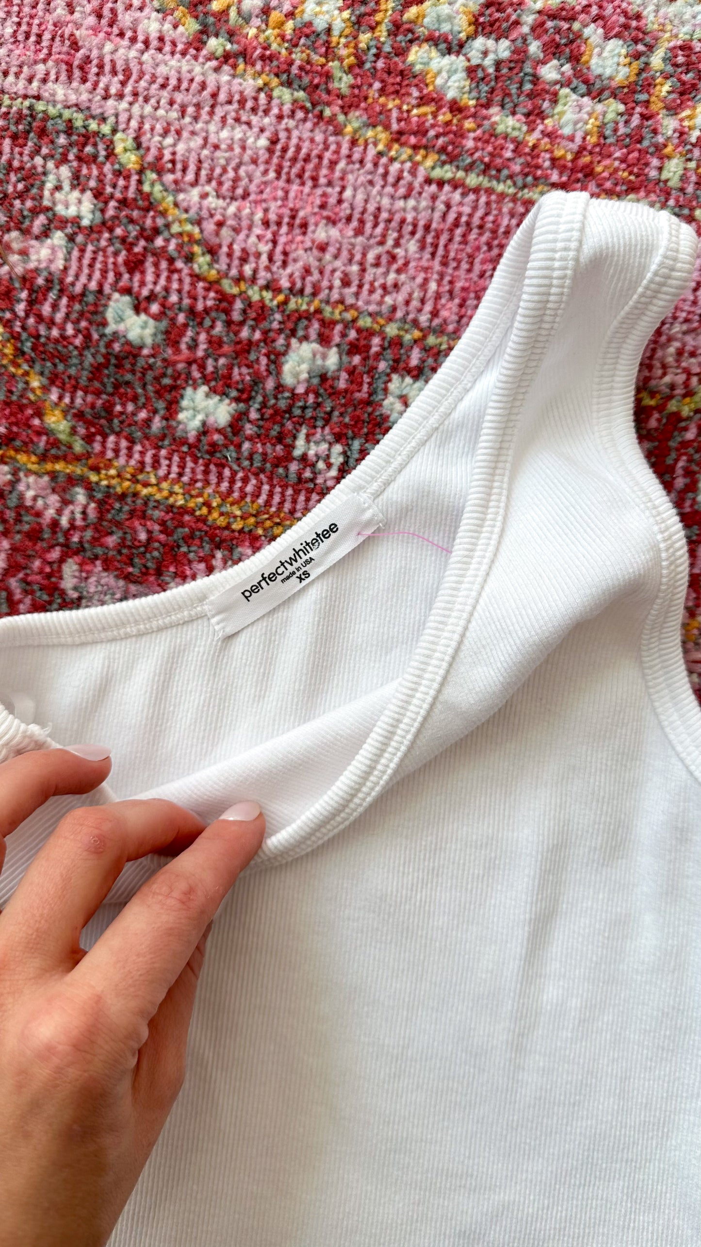 NEW Perfectwhitetee White Ribbed Blondie One Shoulder Tank Top (XS)