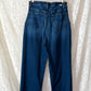 Mother The Quarter Breaker Flood Denim Jeans in Dark Wash Howdy (32)