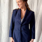 Vintage 90s Ralph Lauren Collection Purple Label Navy Wool Fitted Blazer Jacket
