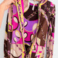 Vintage 60s Emilio Pucci Silk Purple Brown Pink Abstract Maxi Dress