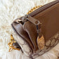 Vintage 80s Gucci Sherry Line GG Brown Shoulder Bag Purse + Gold Shoulder Chain